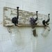 RESERVED for Bryanna - Antique Cottage Coat Rack with 2 Lightning Canning Jars
