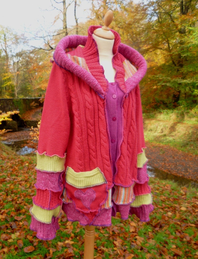 Juicy Fruit Gypsy sweater coat by SpiralGypsy Size 2XL