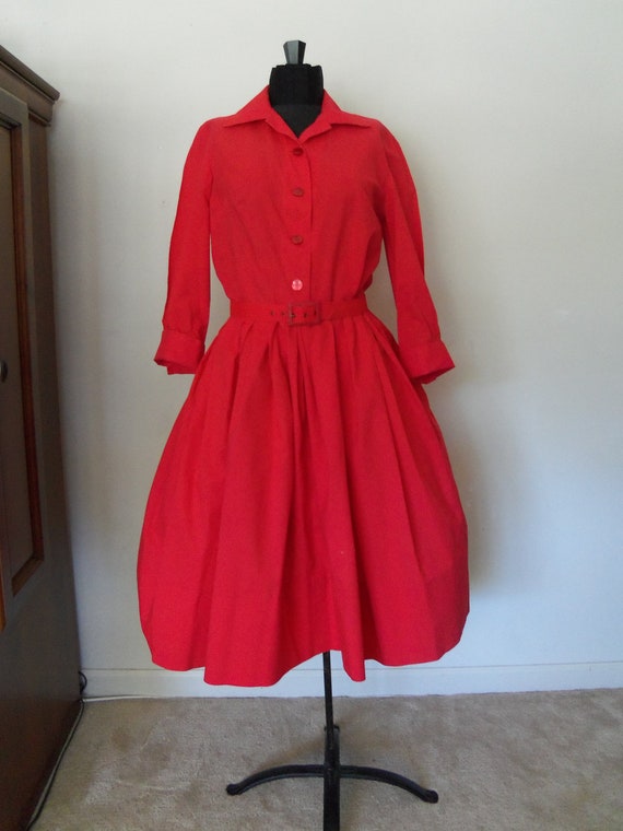 June Cleaver Dress 1950's Red-Mad Men