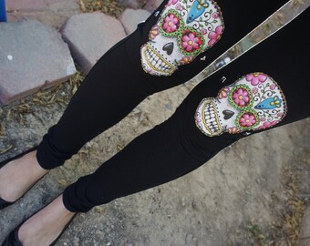 Olivia Paige - Sugar skull studded leggings punk rock