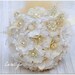 Fabric Bridal Bouquet Vintage Lace Pearls Flowers, Wedding Lace Bouquet