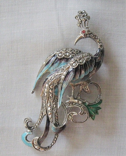 Vintage Peacock Brooch 7