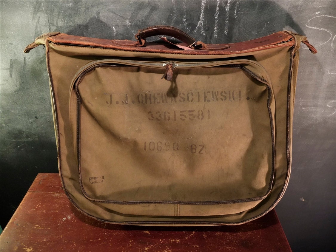 vintage military travel bag