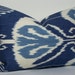 Decorative Pillow Cover - Kravet - Ikat - 14x20 - throw pillow - accent pillow - lumbar pillow - indigo - blue - winter white