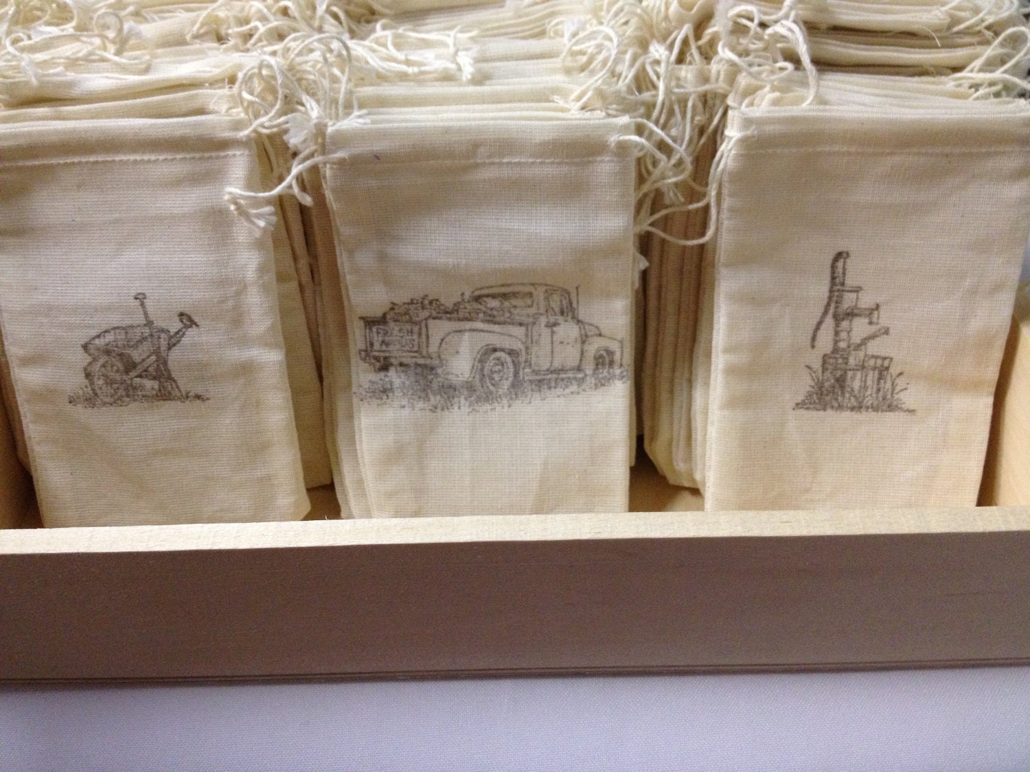 Wedding Favor Muslin Bags 3x5 Set of 50 Country by craftupyourlife