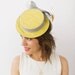Yellow Tweed Fabric Covered Boater