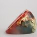 nebula ring - size 7 grapefruit and seafoam multifaceted eco resin ring with suspended gold leaf