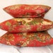 Set of 3 Red Floral Pillow Covers, Two 18x18 inch and One 16x16 inch