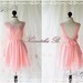 A Party - V Shape - Cocktail Prom Party Dinner Wedding Night Dress Light Candy Pink Brush Lined Deep Back Bow Tie Candy Pink Toned