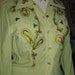 1950's Killer CALIFORNIA RANCHWEAR Western Shirt Mint Green Colorful Embroidery Fitted Womens Top Tex Mex Rockabilly VLV