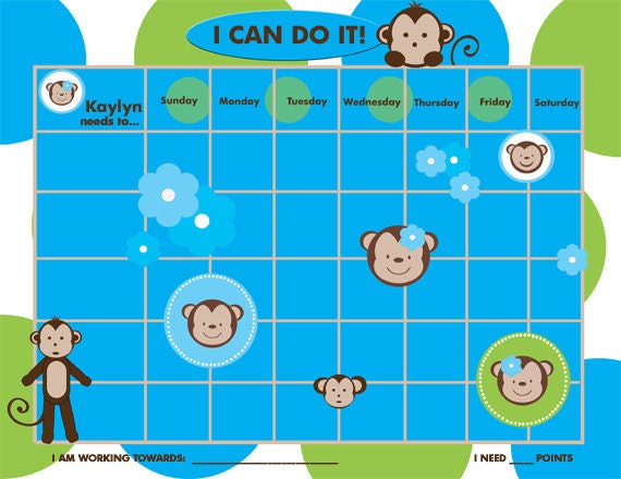 Personalized Child Behavior Incentive Chart Modern Monkey