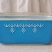 Pyrex Turquoise Snowflake Refrigerator Dish