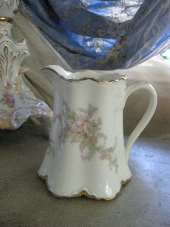 Vintage Warwick China Made in USA Pitcher Creamer Petunia