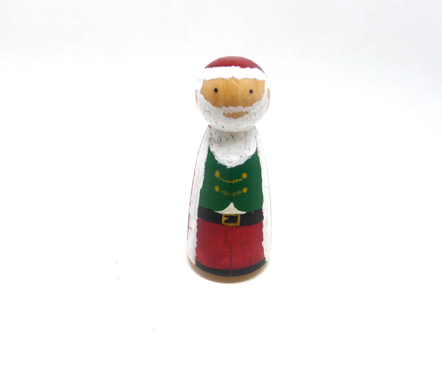 Wooden Peg Doll Santa Claus by abbyjac on Etsy