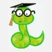 Worm Graduate...Embroidery Applique Design...Three sizes for multiple hoops...Item1067...INSTANT DOWNLOAD