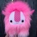 cute monster plush, stuffed Yeti, pink ombre, limited edition