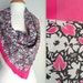 Pink White & Black Floral Scarf