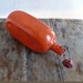 Vintage metal water bottle, drinking can, camping equipment, french, metal, coffee, red tin, French vintage housewares