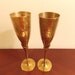 Vintage Brass Champagne Flute Cups