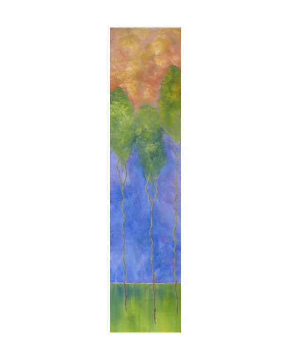 Tall Vertical Tree Painting by Kelly...Trees at by KellysArtStudio