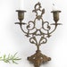 French Vintage Golden Brass Candelabra Candle Holder