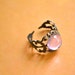 Queen Eva Ring, Round PINK Dome, Adjustable Copper/Brass Ring, VINTAGE Inspirred Made in the USA