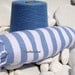 Turkishtowel-Soft-Highest QualityPure Organic Cotton,Hand Woven,Bath,Beach,Spa,Yoga,Travel Towel or Sarong-Pastel Blue and White Stripes