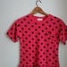 80s POLKA DOT Hot Pink and Black Girls Dress....size 12 girls....cotton dress. girls. kids. children. teen. pink dress. retro. 80s kids
