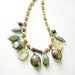 Special SALE -The Mesopotamian Choker, Chunky Natural Stone Swarovski Pearl Bohemian Statement Necklace - One of a Kind