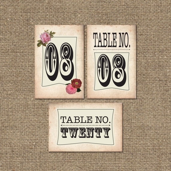 Vintage Table Numbers 7