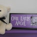 Purple Baby Nursery Decor - OUR LITTLE ANGEL - Picture Frame Sign - Black and Lavender Nursery Gift