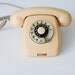 Vintage Cream Rotary Phone - Elektrim RWT Poland - Home Decor - Collectible