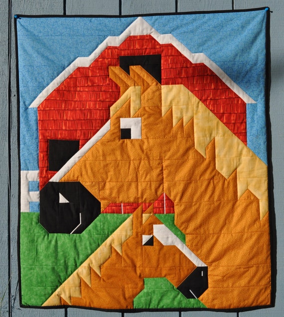 Horse Quilt Pattern in Multiple sizes PDF