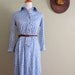 Vintage Cloud Shirtdress Small // 1970s Blue Knit Dress