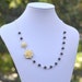Dainty Ivory Roses in Asymmetrical Necklace with Deep Brown Swarovski Pearl Necklace. Ivory Brown Bridal Jewelry.