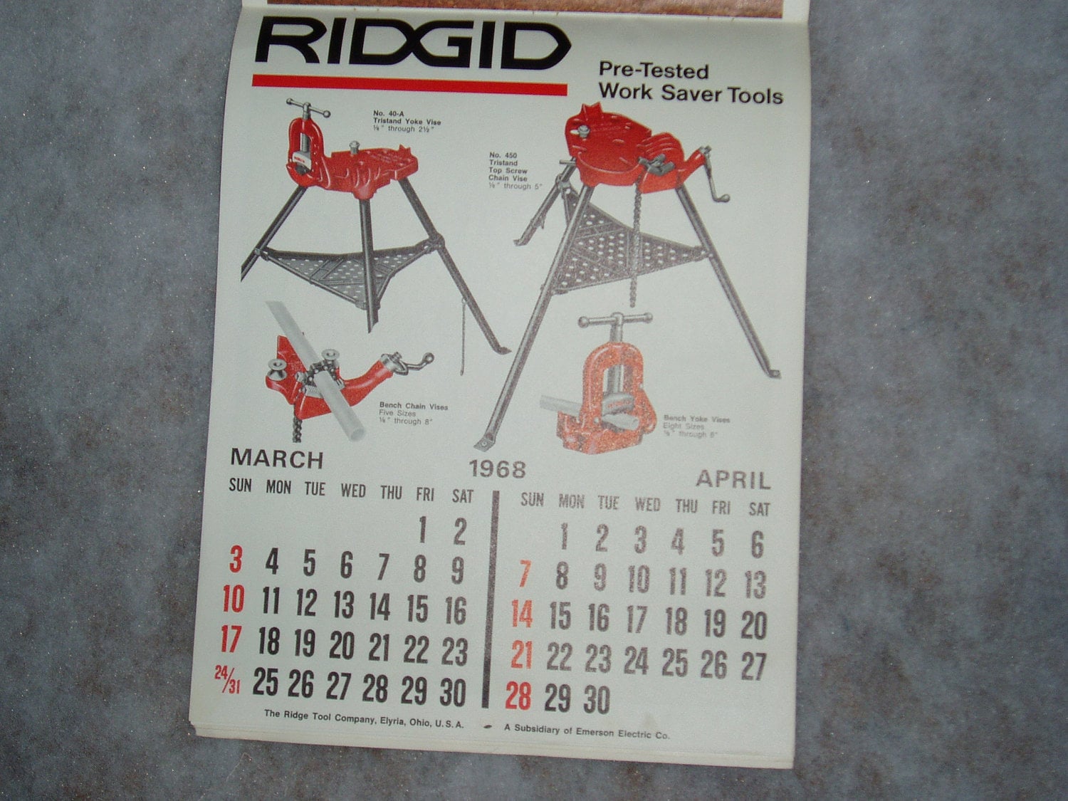 PinUp Advertising Calendar Rigid Ridgid Tools 19678