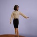Fisherman cable sweater knit in cream colored silk for Barbie