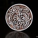 Hand Carved Indian Wood Textile Stamp Block- Round Art Nouveau Floral Motif