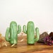 Vintage Green Cactus Ceramic Salt and Pepper Shakers