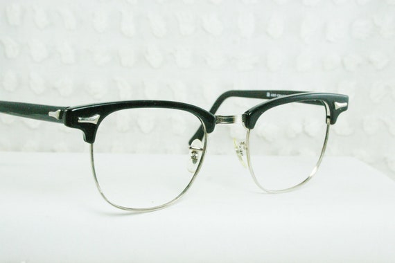 60s Black Glasses Clubman 1960's Browline Eyeglasses by DIAeyewear