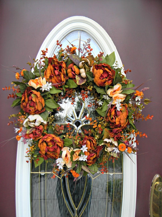 Fall Grapevine Wreath Door Decor..Autumn Beauty