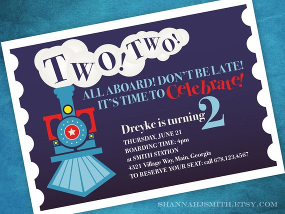 Two Two Train Invitations 5