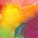 Abstract Painting, Original watercolor art yellow, Heart and Soul