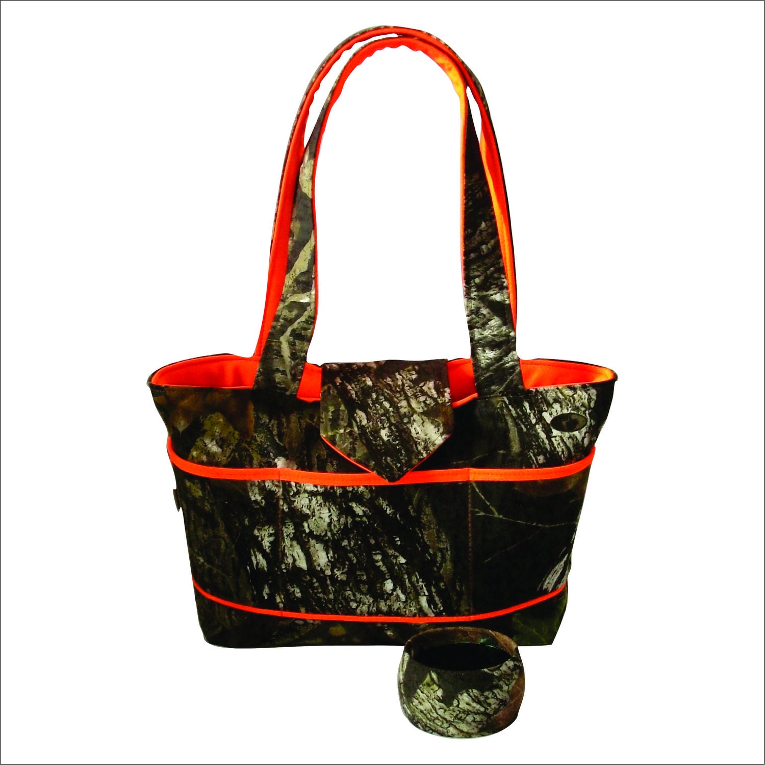 orange camo purse