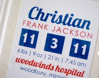 FRAMED Personalized Baby Stats - "The Christian"