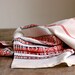 Vintage Woven Table Runner in Red, Black and Beige