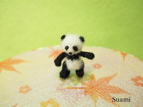 Micro Panda 1/2 inch Thread Crochet Amigurumi Bear Stuff