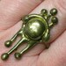 Brutalist Ring, Vintage Artisan Made Statement Piece, Brass or Bronze
