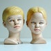 creepy plaster heads boy girl children oddity bust figurine hand painted home decor 8" tall