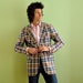 mens plaid cotton blazer WFF Farah preppy trad lightweight summer jacket 40R 40L